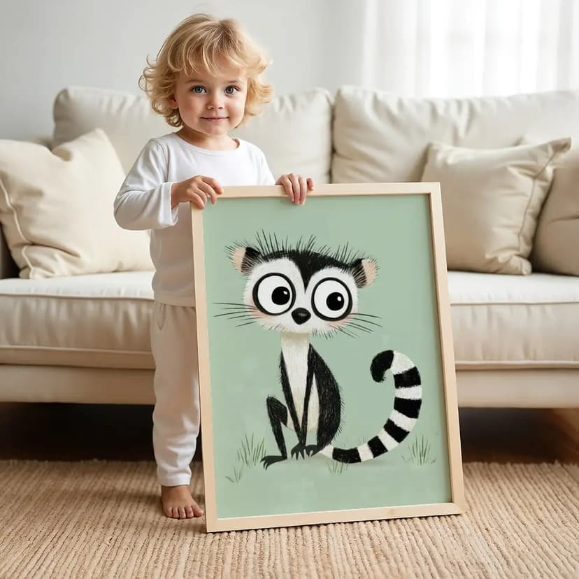 Tablou cu Ilustratii grafice - model Lemur