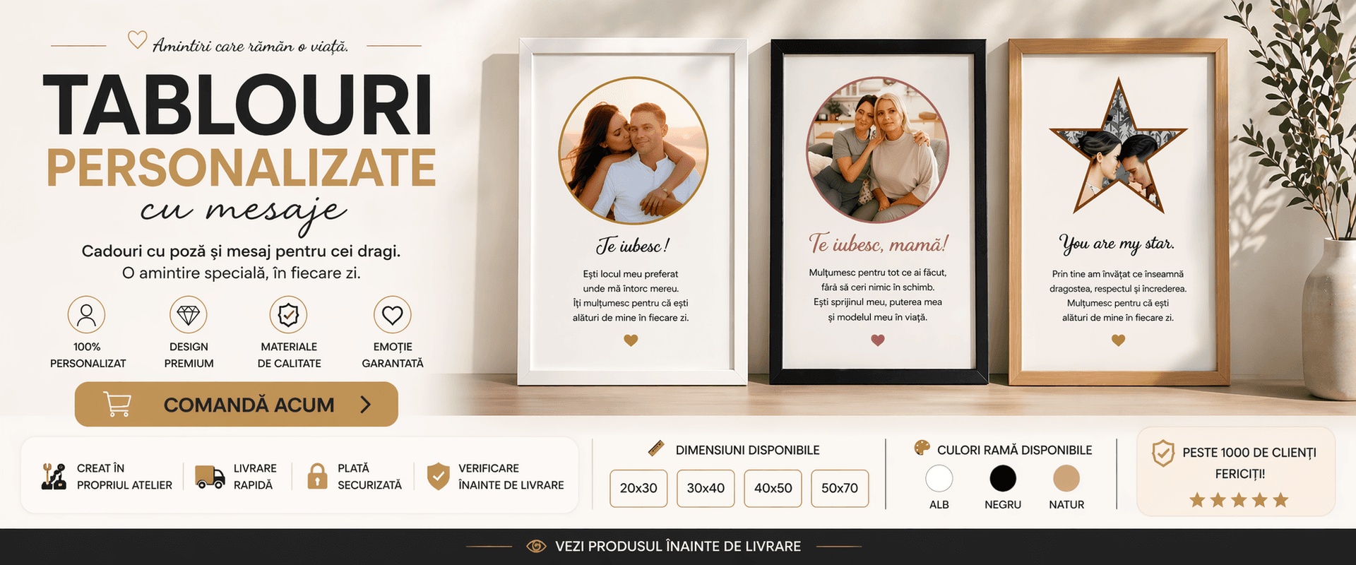 Tablouri cu mesaje personalizate