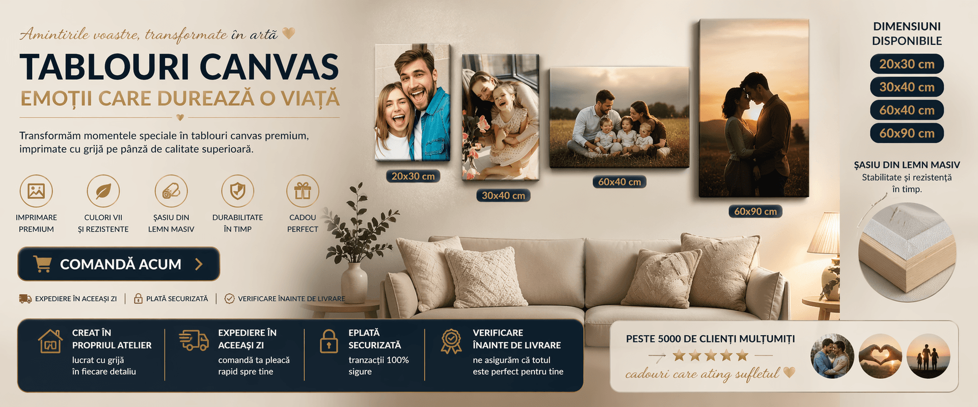 Tablouri personalizate canvas