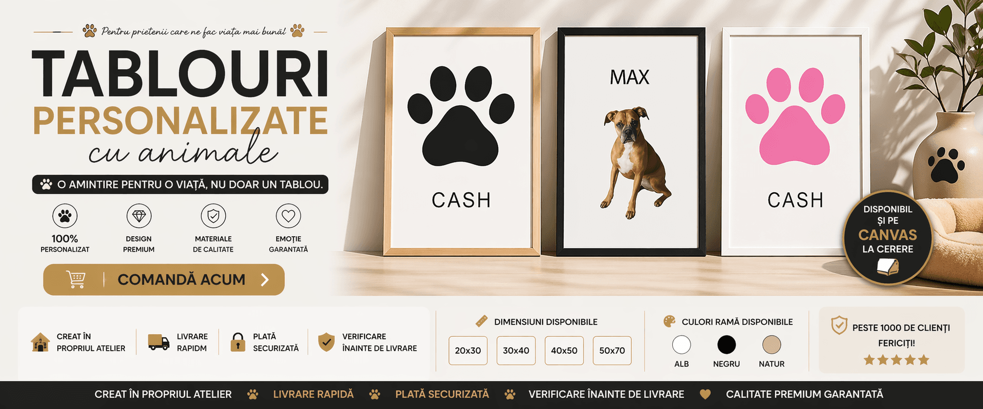 Tablouri personalizate cu animale