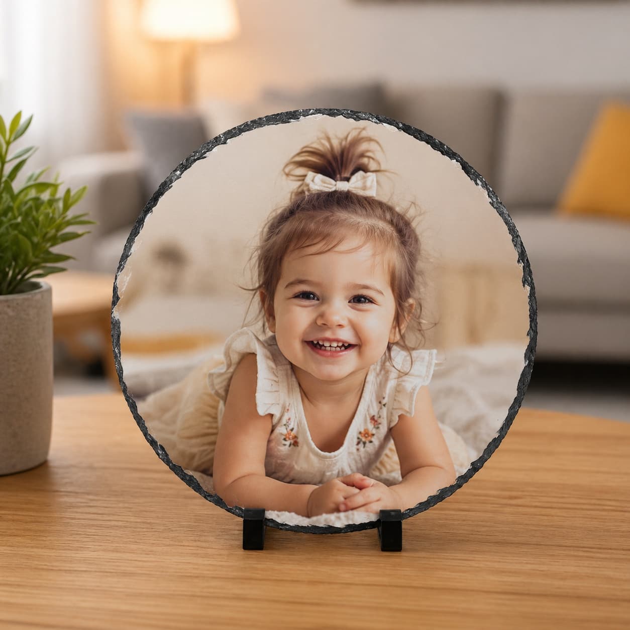 Cadouri Personalizate cu Poză și Mesaj pentru persoane dragi – Plăci Foto Premium din Ardezie Naturală