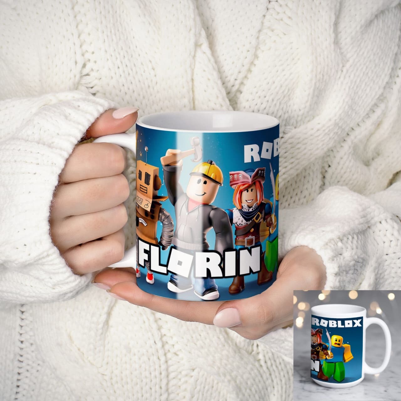 Cană personalizată Roblox cu nume sau mesaj – cadou pentru copii și gameri