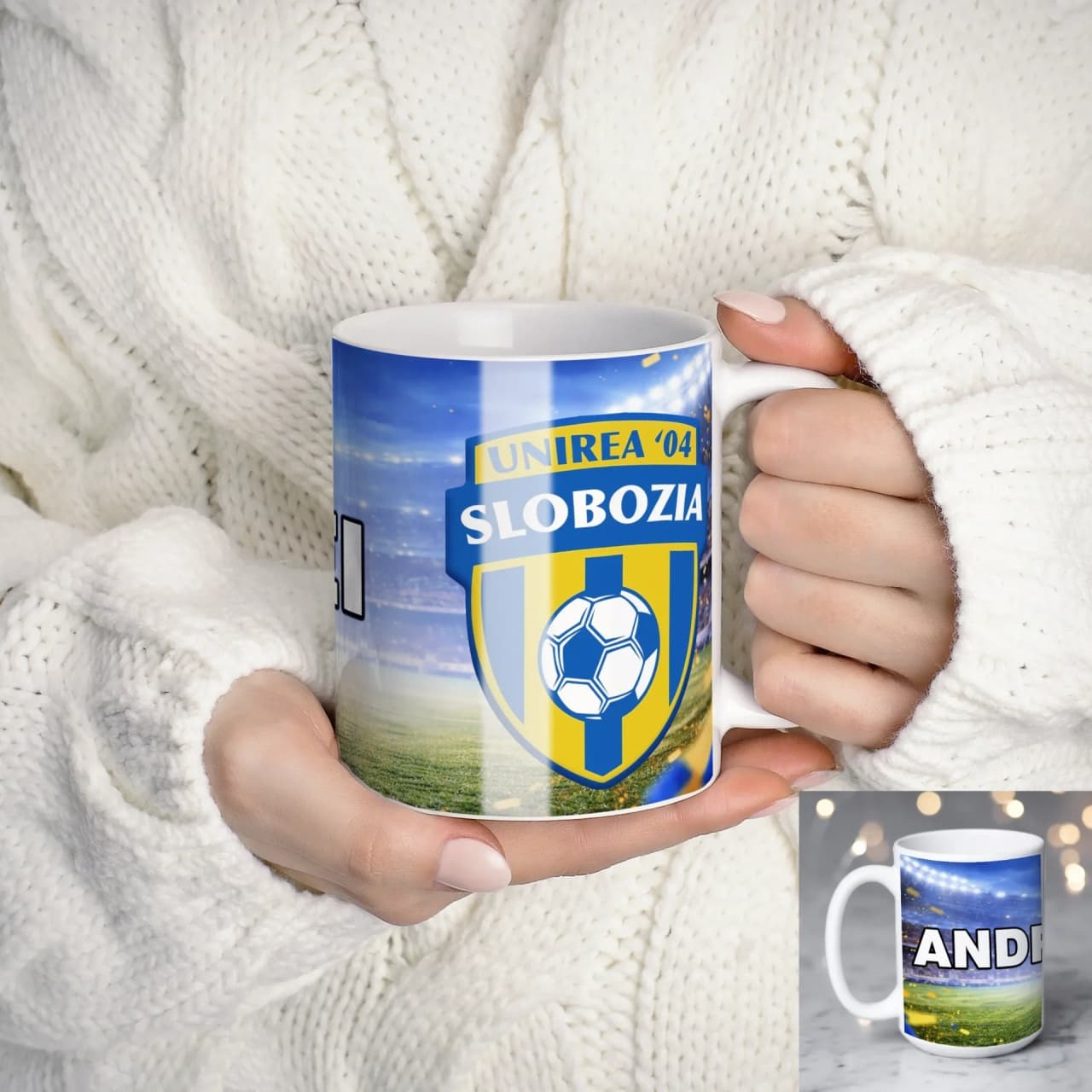 Cană personalizată Unirea Slobozia cu nume sau mesaj – cadou pentru suporteri