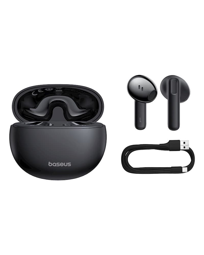 Căști Baseus Bluetooth TWS Bowie E12 negre – căști wireless cu carcasă de încărcare
