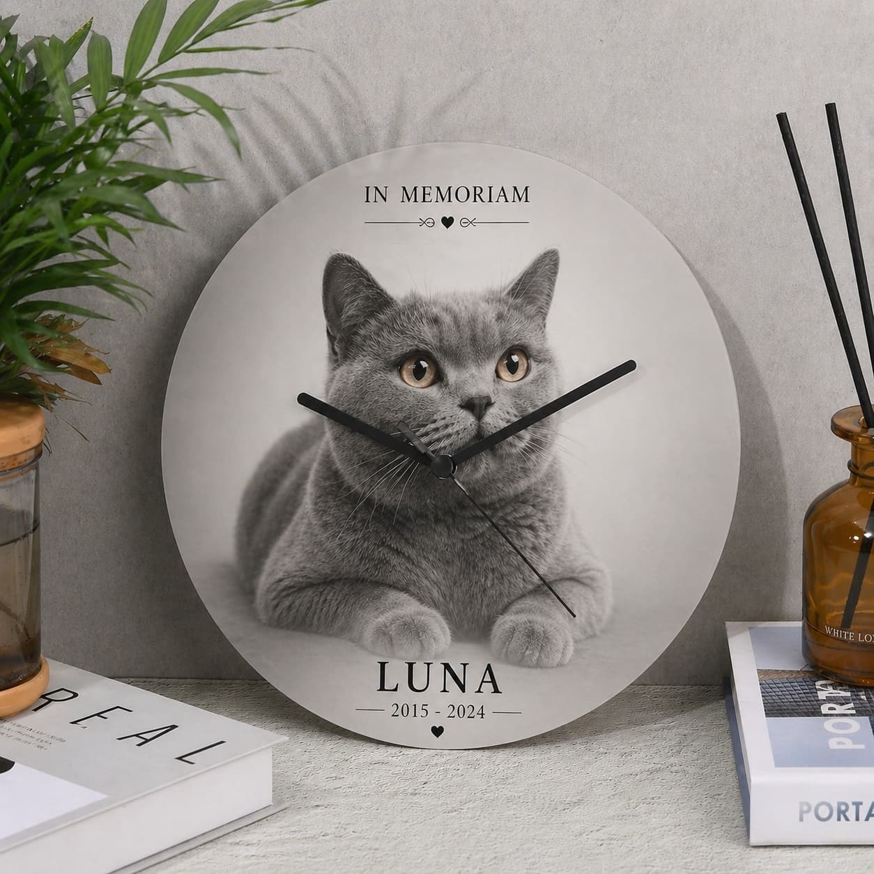 Ceasuri Personalizate din Aluminiu 25 cm In Memoriam Animale
