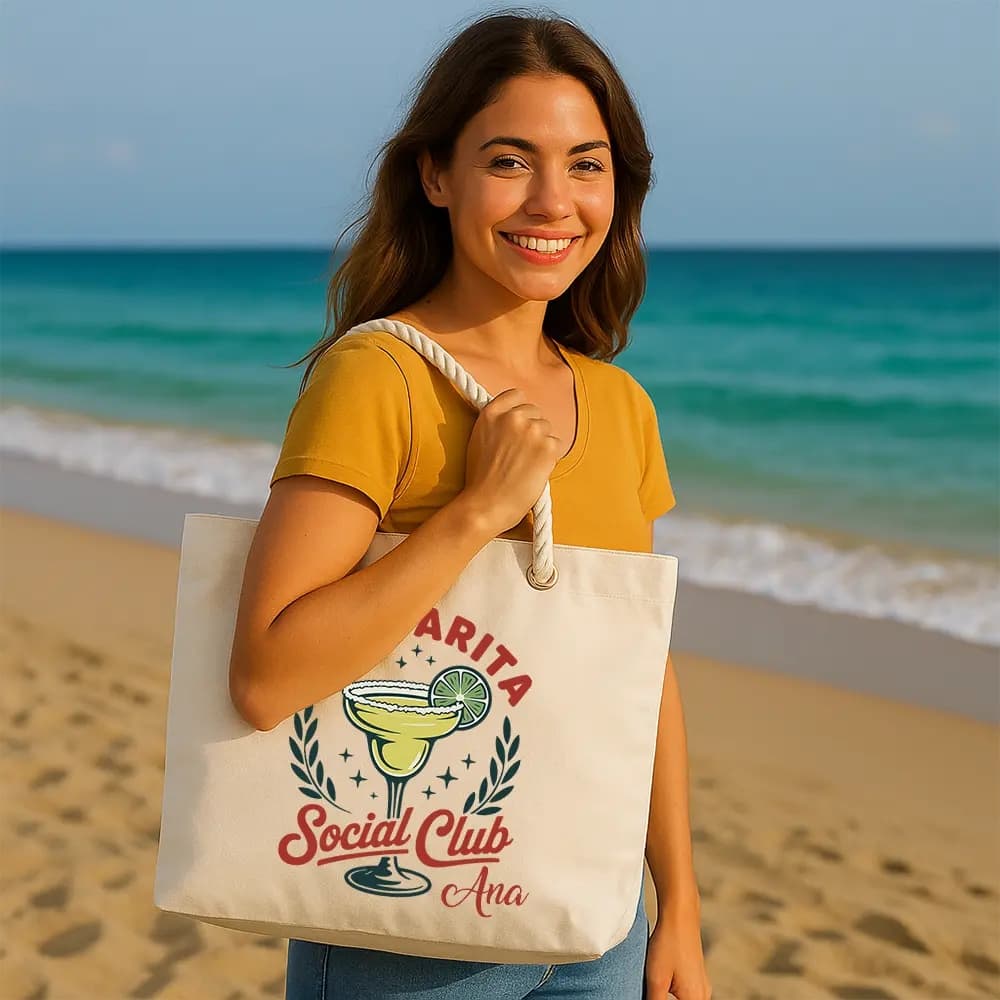 Geantă de plajă Margarita – geantă mare pentru plajă și vacanță cu design tropical