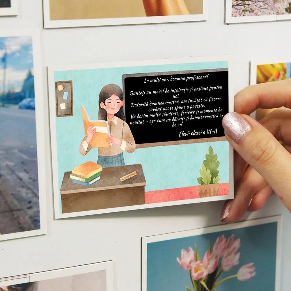 Magnet personalizat pentru profesoară – cadou de apreciere cu mesaj