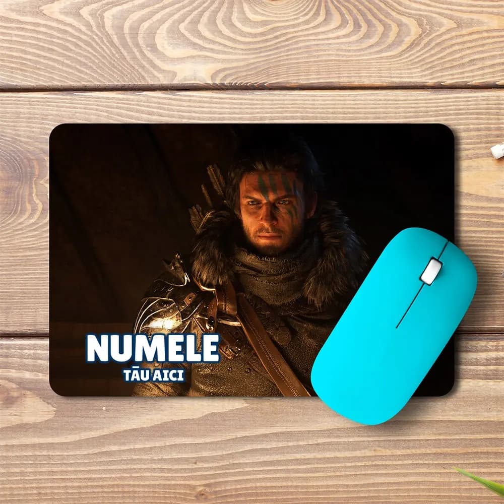 Mouse pad Kliff personalizat cu numele - pad mouse anime 19x27 cm, 3mm, imprimare UV