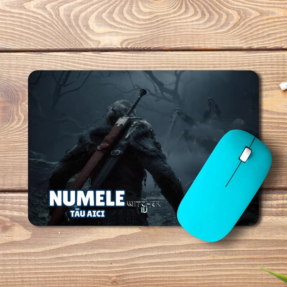 Mouse pad personalizat cu numele The Witcher IV Wallpaper - pad mouse anime 19x27 cm, 3mm, imprimare UV