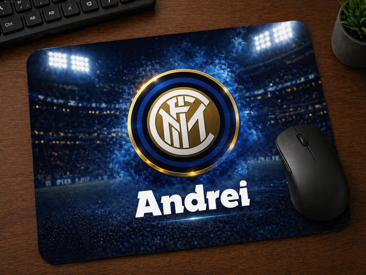 Mouse Pad Personalizat Inter Milano – Cu Nume, Cadou Fan Fotbal