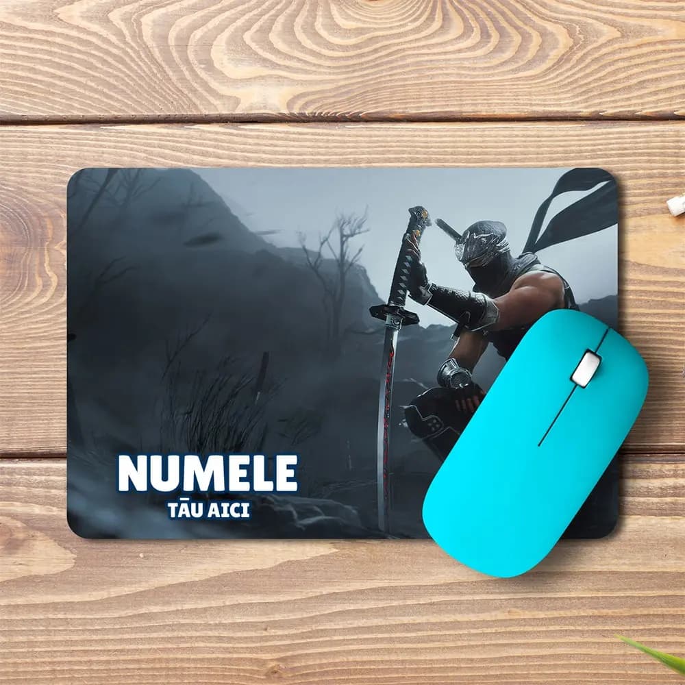 Mouse pad Ryu Hayabusa personalizat cu numele - pad mouse anime 19x27 cm, 3mm, imprimare UV