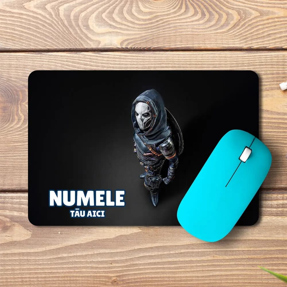 Mouse pad Taskmaster personalizat cu numele - pad mouse anime 19x27 cm, 3mm, imprimare UV