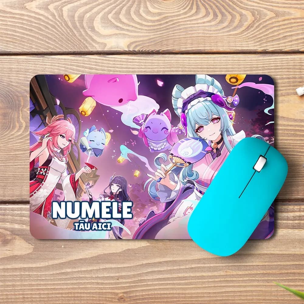 Mouse pad Yumemizuki Mizuki personalizat cu nume – pad mouse anime 19x27 cm, 3mm, imprimare UV