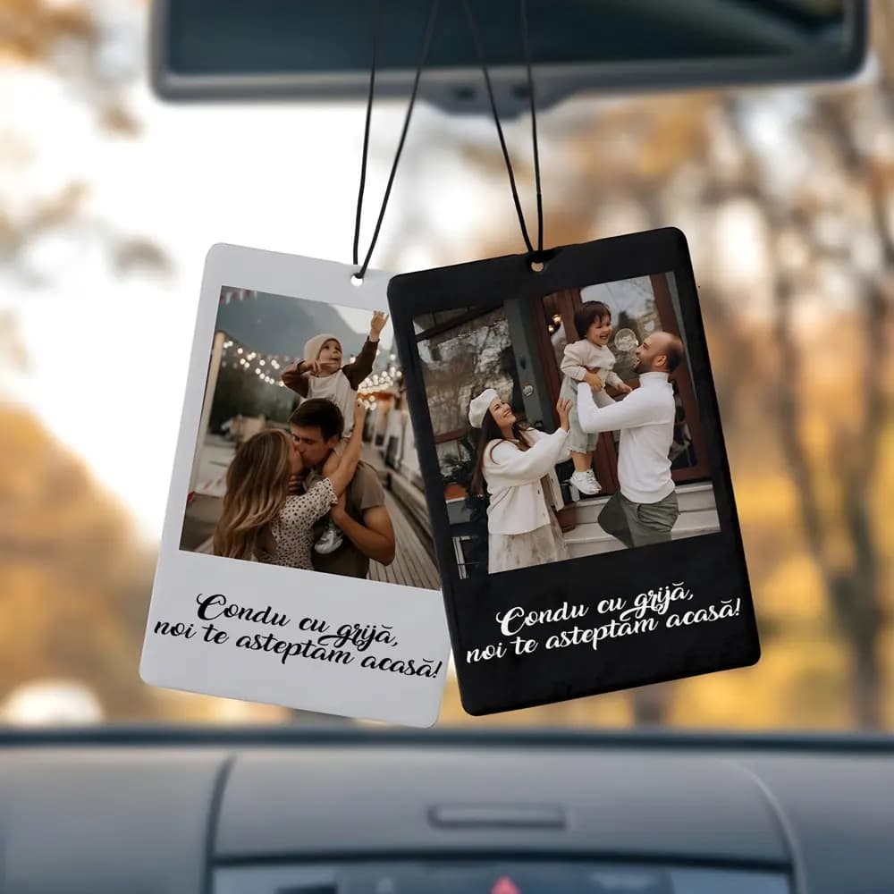 Odorizant auto personalizat cu poze și text – parfum Sahara Oasis