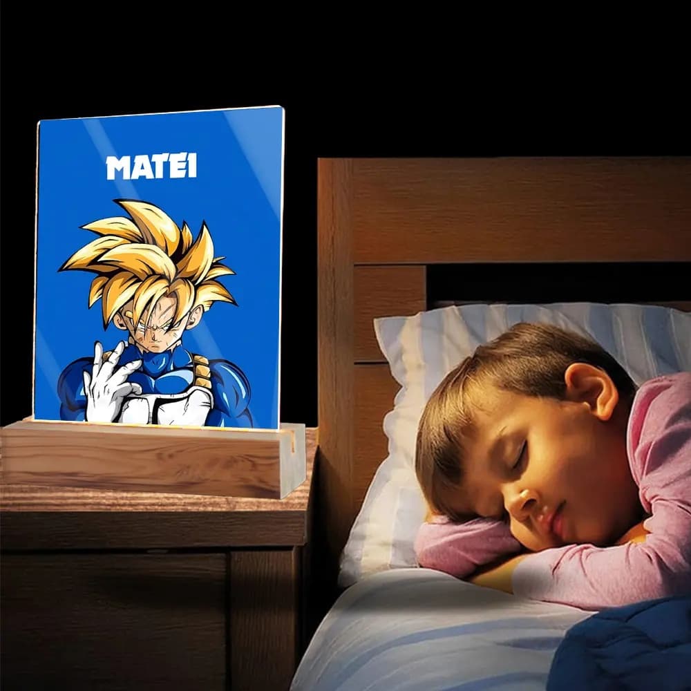 Plachetă LED Personalizată cu Naruto Uzumaki și Nume sau Poză – Cadou Anime, Decor Luminos pentru Cameră