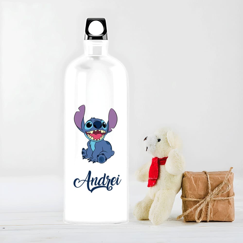 Sticlă de Apă Personalizată cu Stitch și Nume – Bidon Copii Adorabil, Cadou Unic și Rezistent