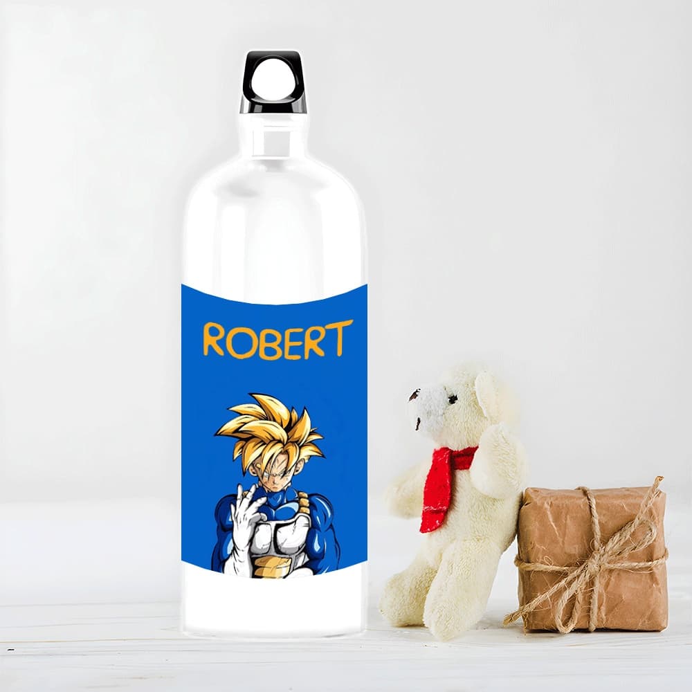 Sticlă de apă personalizată Naruto cu nume – bidon reutilizabil anime pentru copii și adolescenți