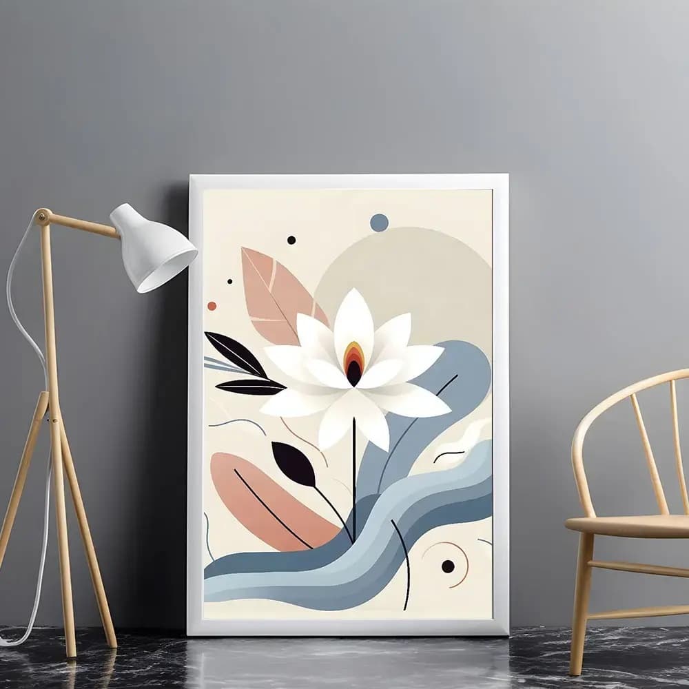 Tablou abstract floral artistic în culori vibrante