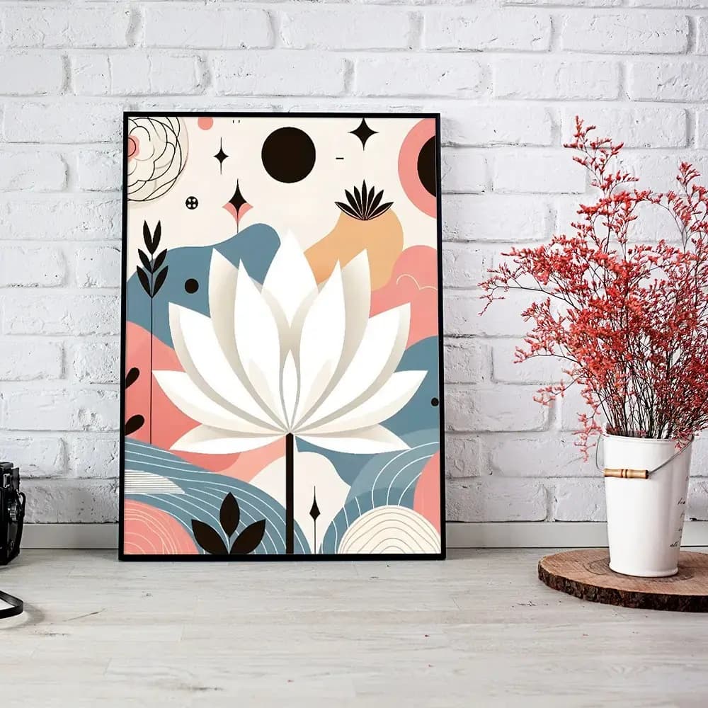 Tablou abstract floral canvas pentru interior modern