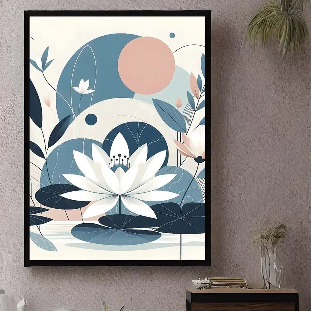 Tablou abstract floral colorat pentru decor interior