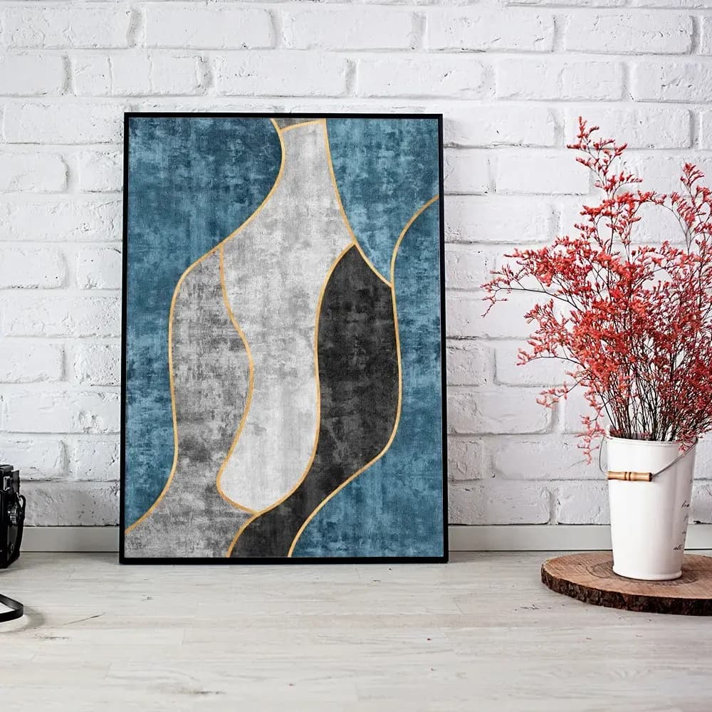 Tablou abstract floral cu forme geometrice pentru decor interior