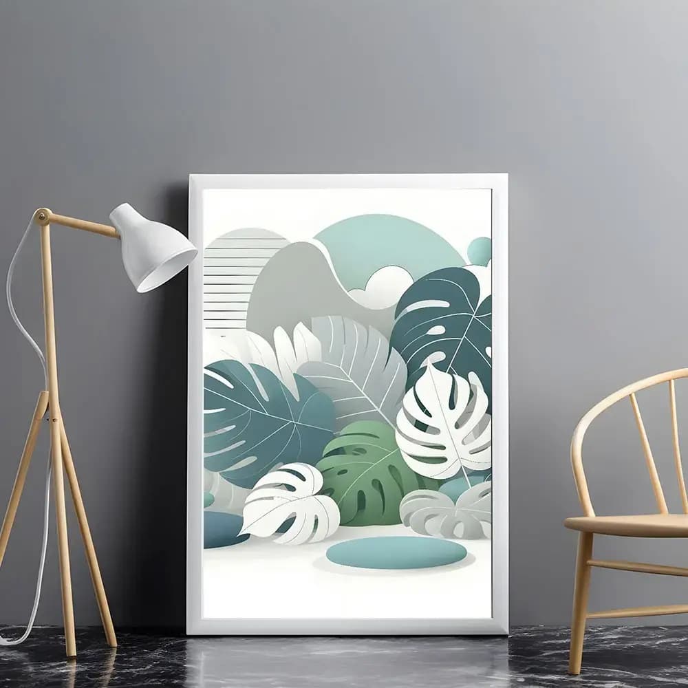 Tablou abstract floral decorativ pentru living modern