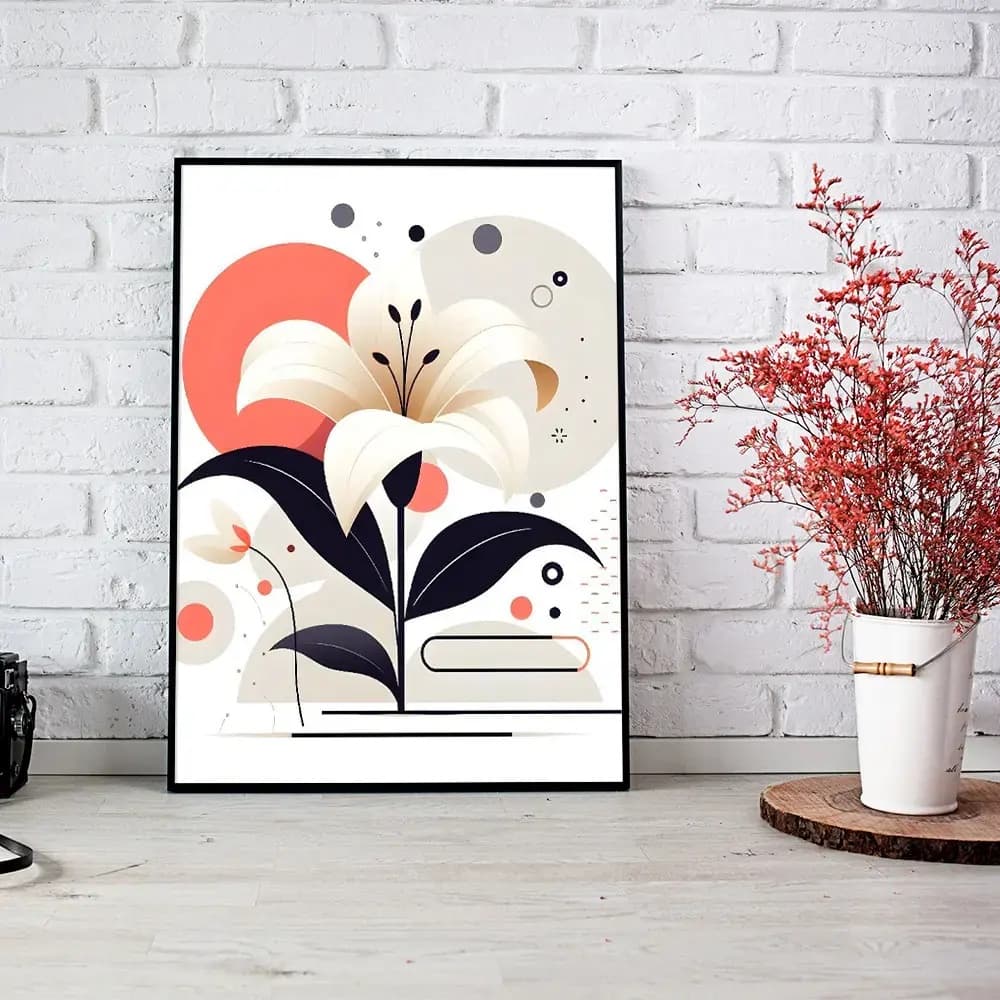 Tablou abstract floral decorativ pentru spații moderne