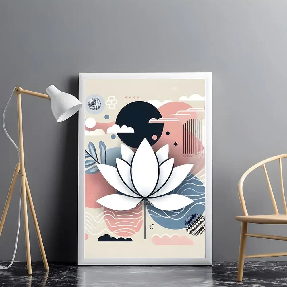 Tablou abstract floral modern pentru living