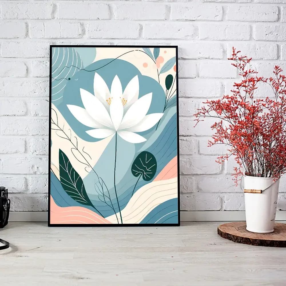 Tablou abstract floral pentru design interior modern