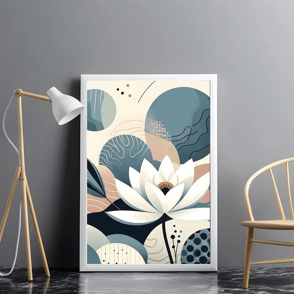 Tablou abstract floral stil modern pentru living