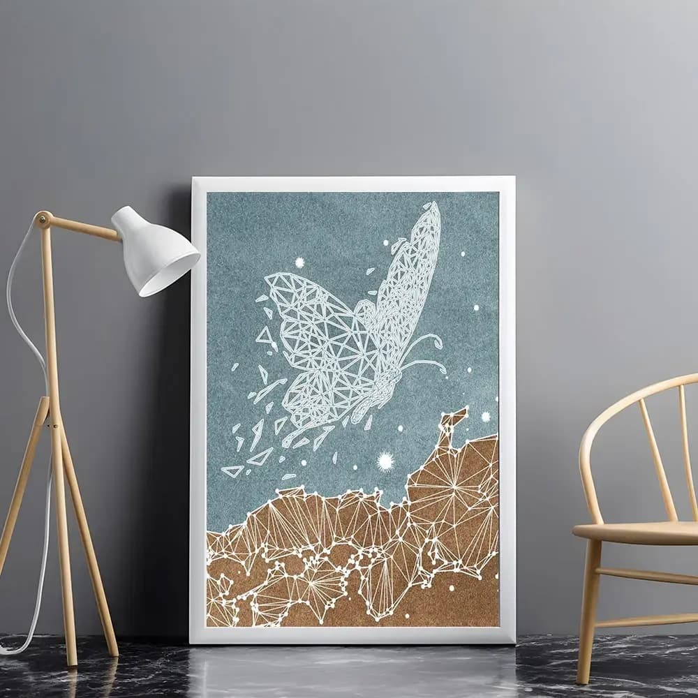 Tablou abstract geometric floral artistic pentru decor casă