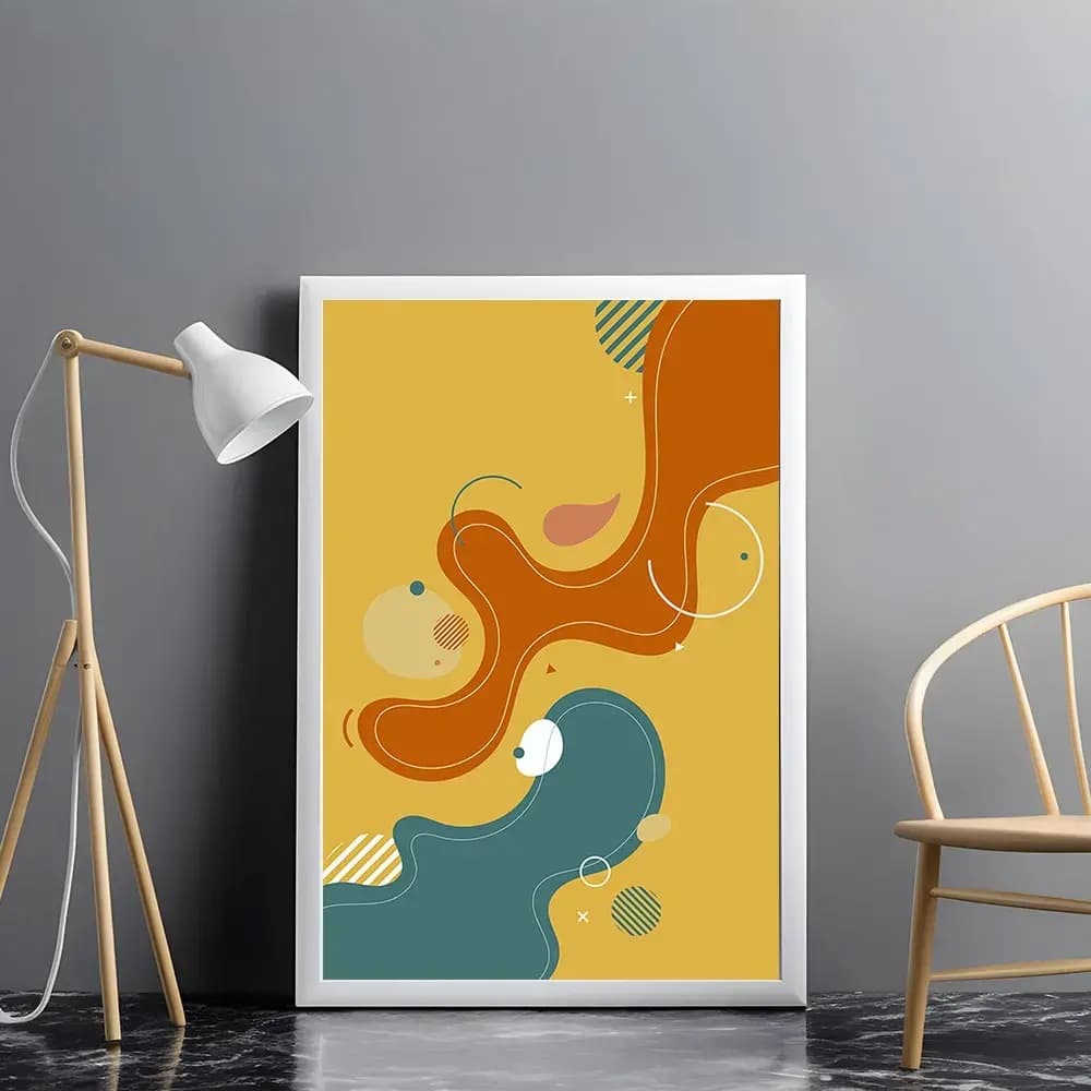 Tablou abstract modern colorat pentru living