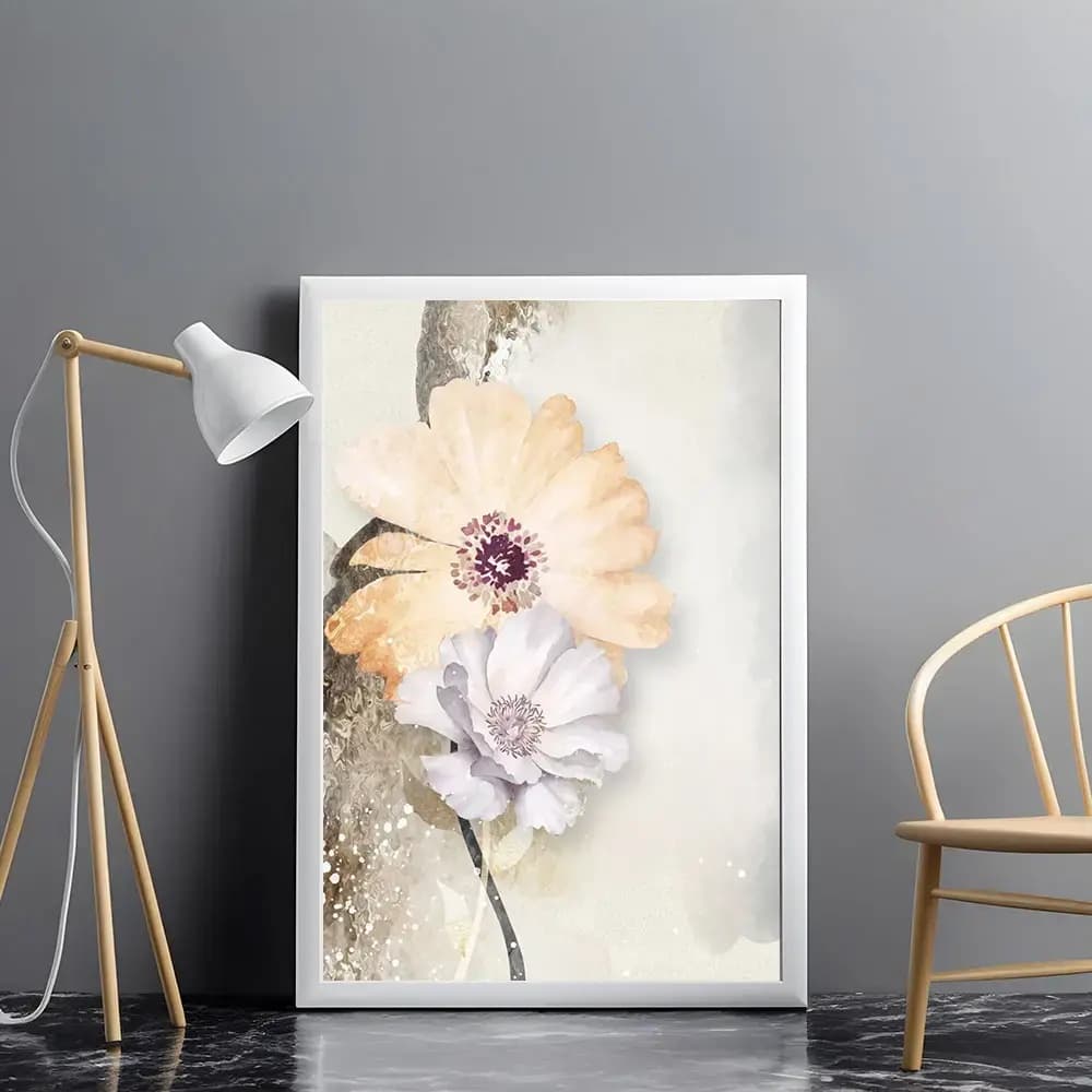 Tablou abstract modern geometric floral pentru design interior