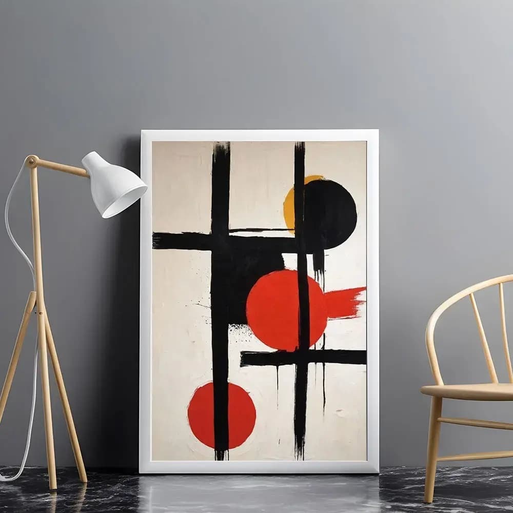 Tablou abstract modern în nuanțe calde pentru interior