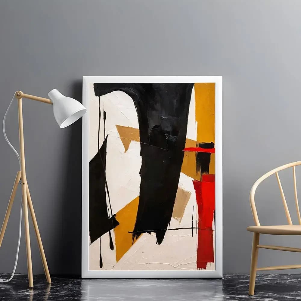 Tablou abstract modern în tonuri neutre pentru interior
