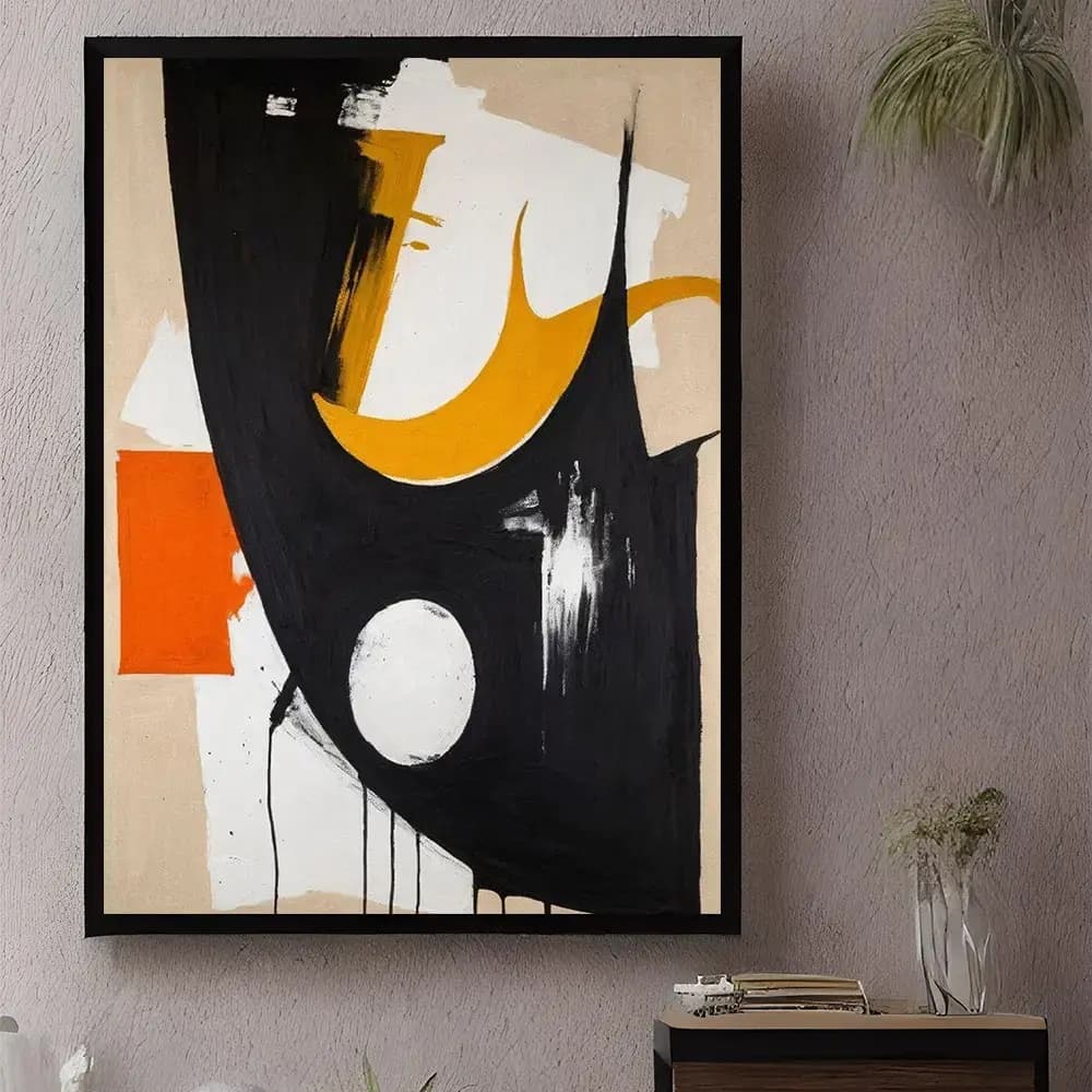 Tablou abstract modern în tonuri reci pentru design interior