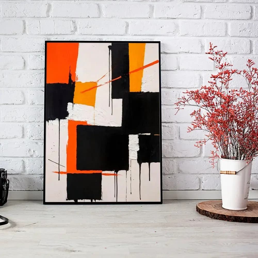Tablou abstract modern pentru living spațios