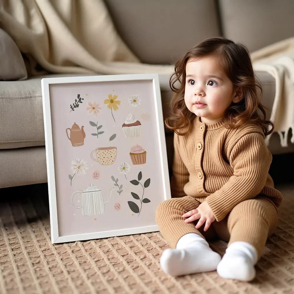 Tablou Colecția Neutral – Model Prăjiturică, Decor Modern în Culori Neutre pentru Bucătărie, Cameră Copil sau Dining