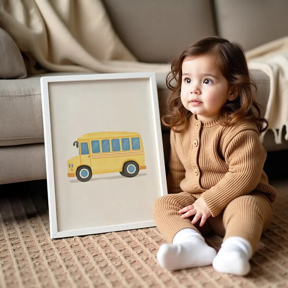 Tablou cu Ilustratii grafice - model Autobuz Școlar
