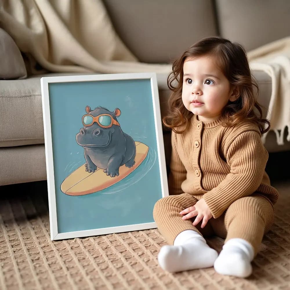 Tablou cu Ilustratii grafice - model Hipopotam 01