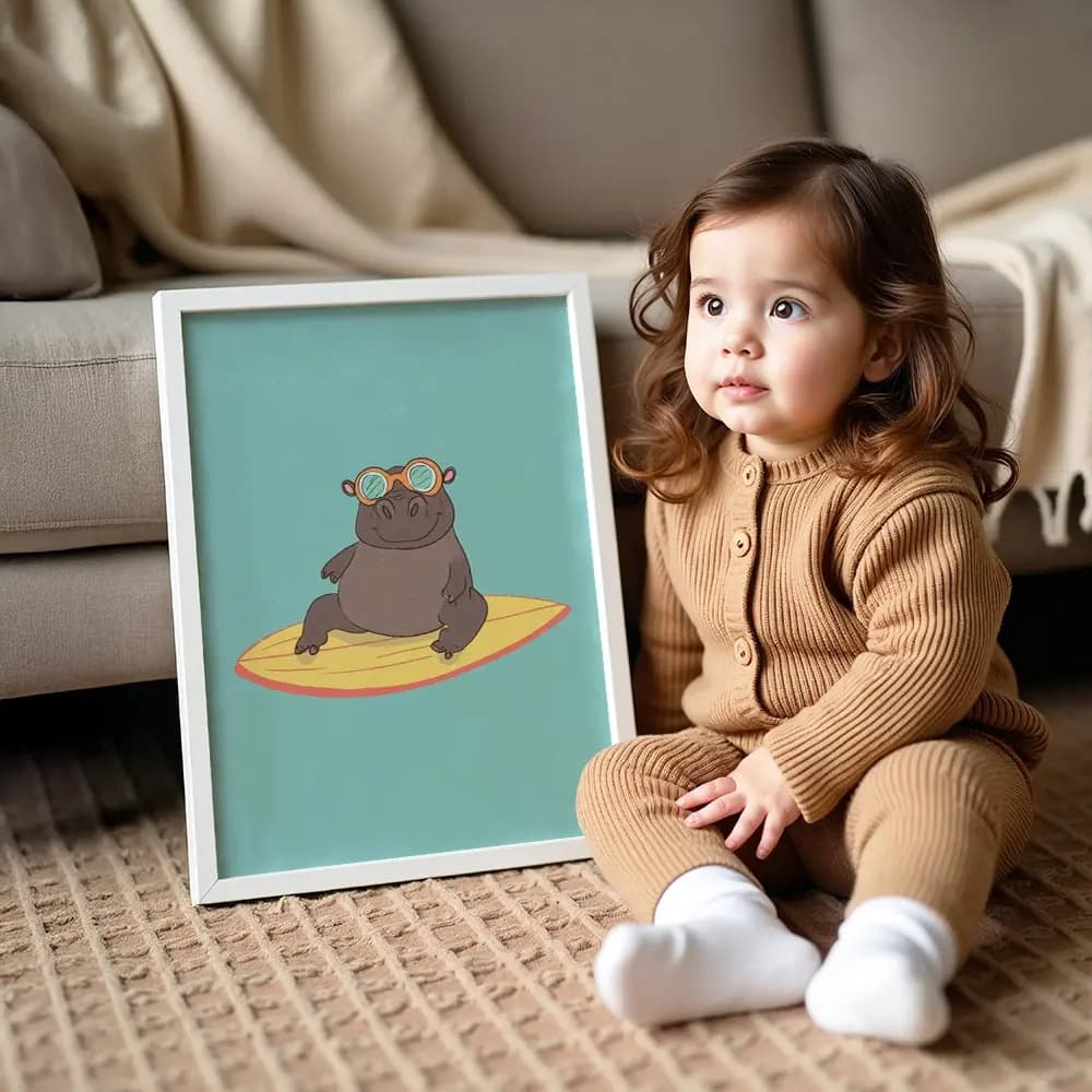 Tablou cu Ilustratii grafice - model Hipopotam 02