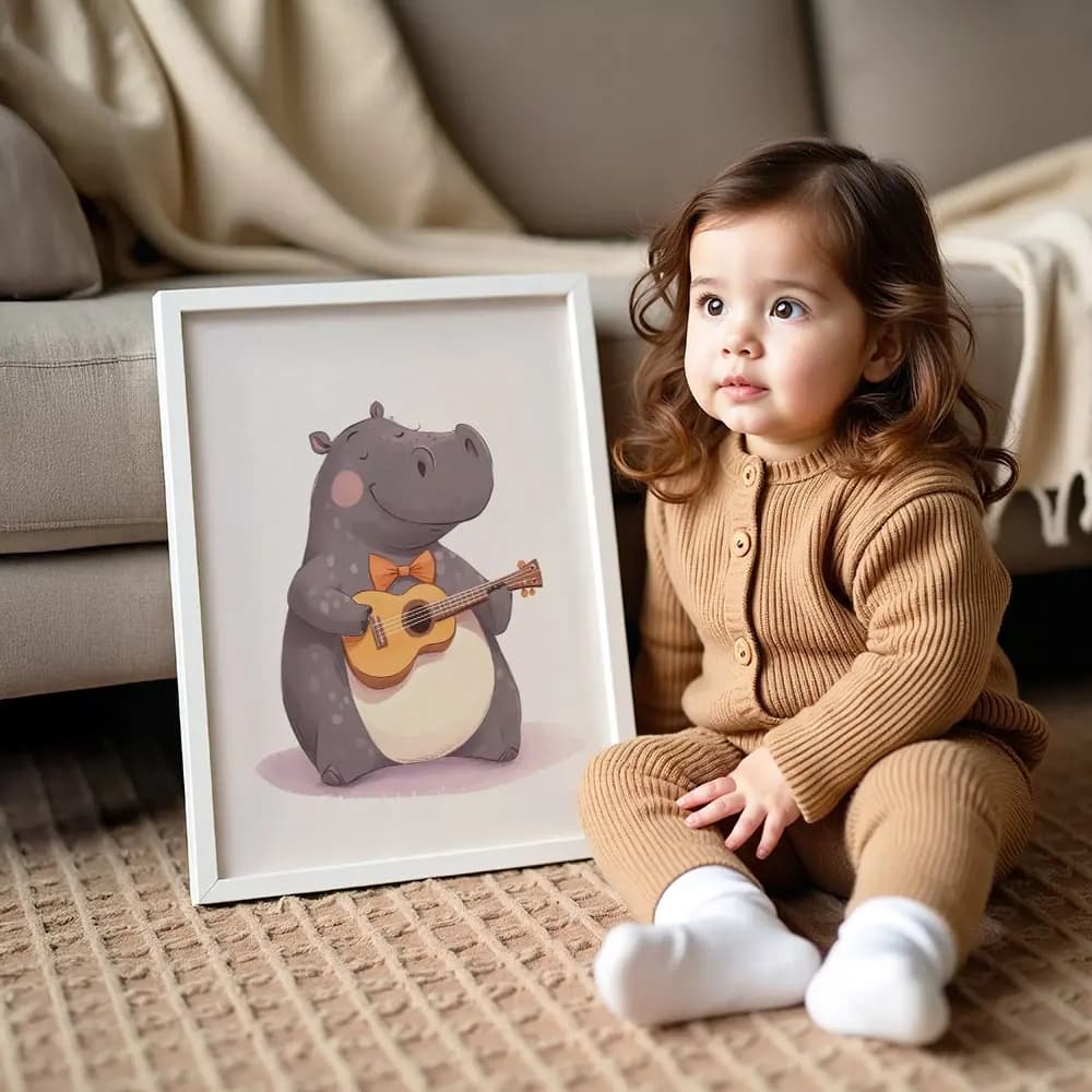 Tablou cu Ilustratii grafice - model Hipopotam