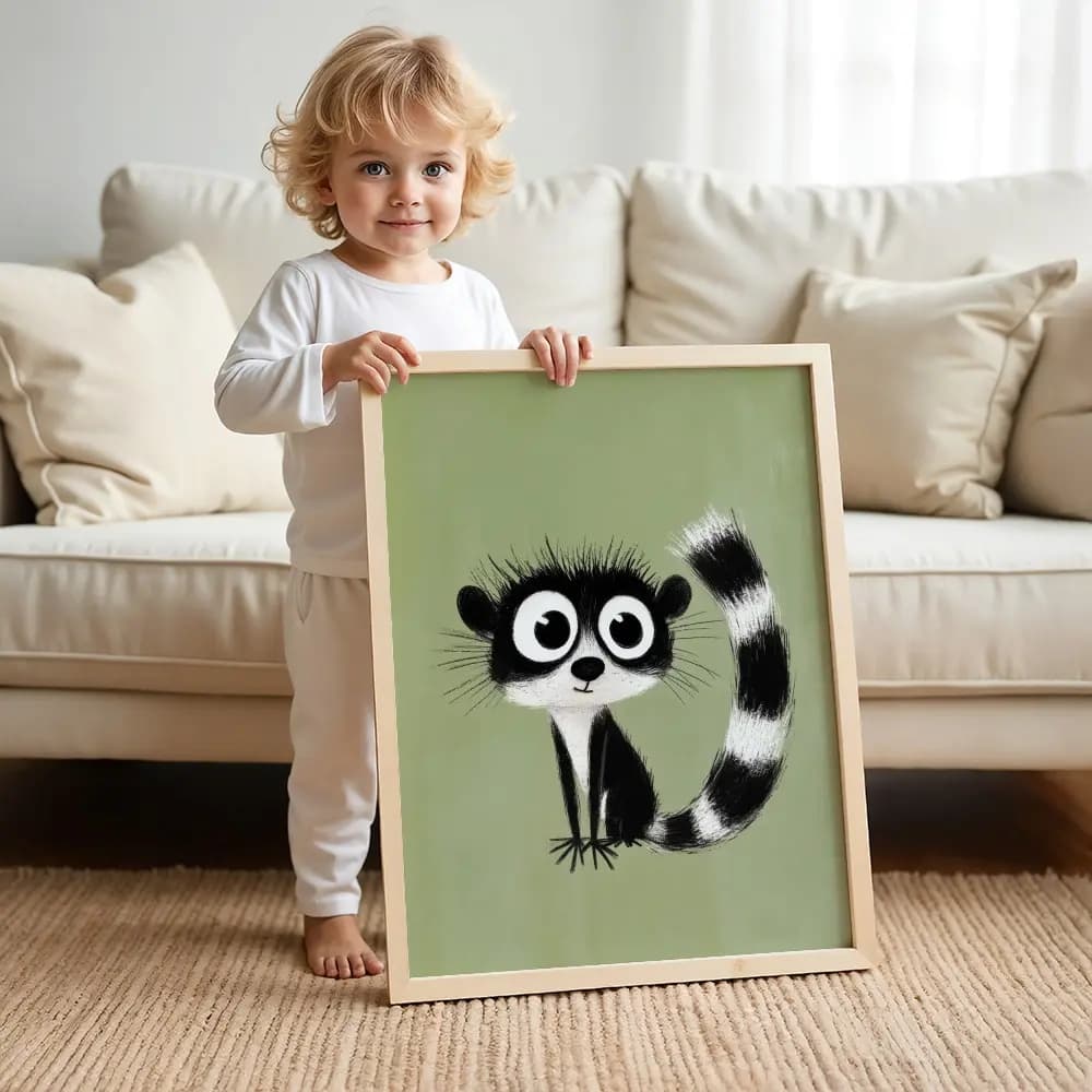 Tablou cu Ilustratii grafice - model Lemur 01