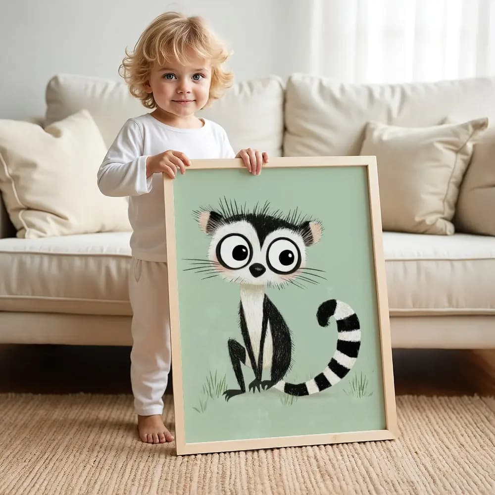 Tablou cu Ilustratii grafice - model Lemur