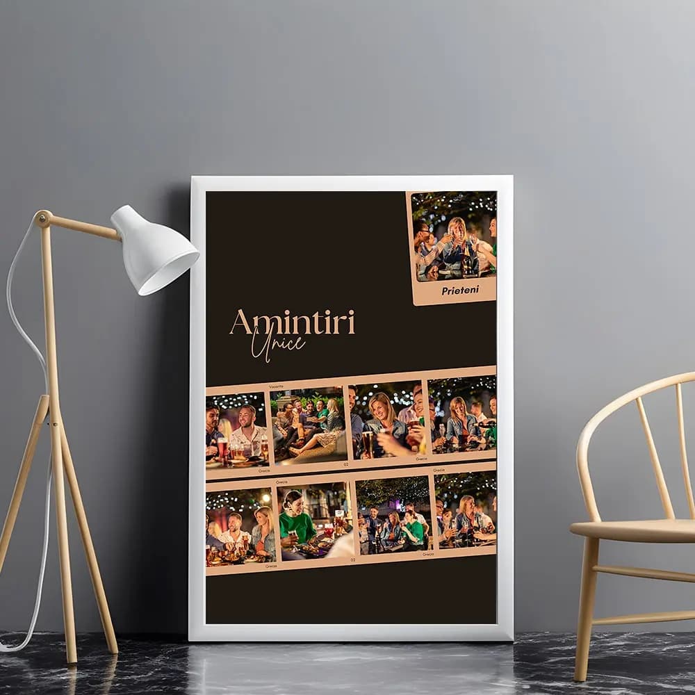 Tablou Personalizat „Amintiri Unice” cu Poză și Mesaj – Cadou Special pentru Familie, Cuplu sau Prieteni
