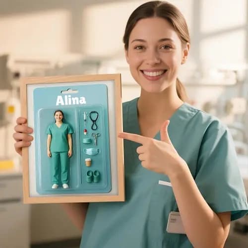 Tablou Personalizat „Imaginea Ta Stil Figurină de Colecție” – Iluzie Optică 3D, NU Este Figurină Reală