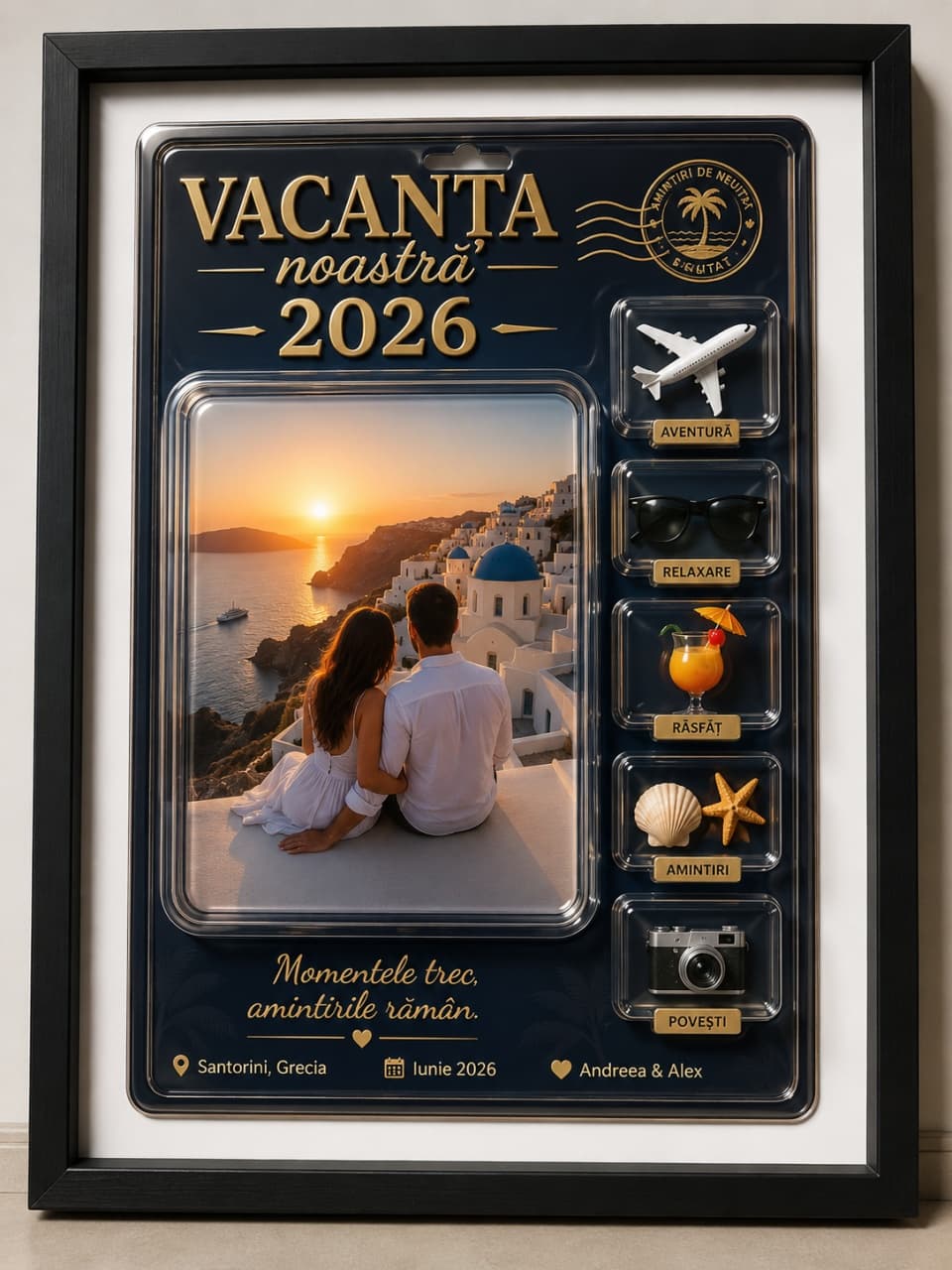 Tablou Personalizat „Imaginea Ta Stil Figurină de Colecție”- Vacanta noastra– Iluzie Optică 3D, NU Este Figurină Reală (Copy 1)