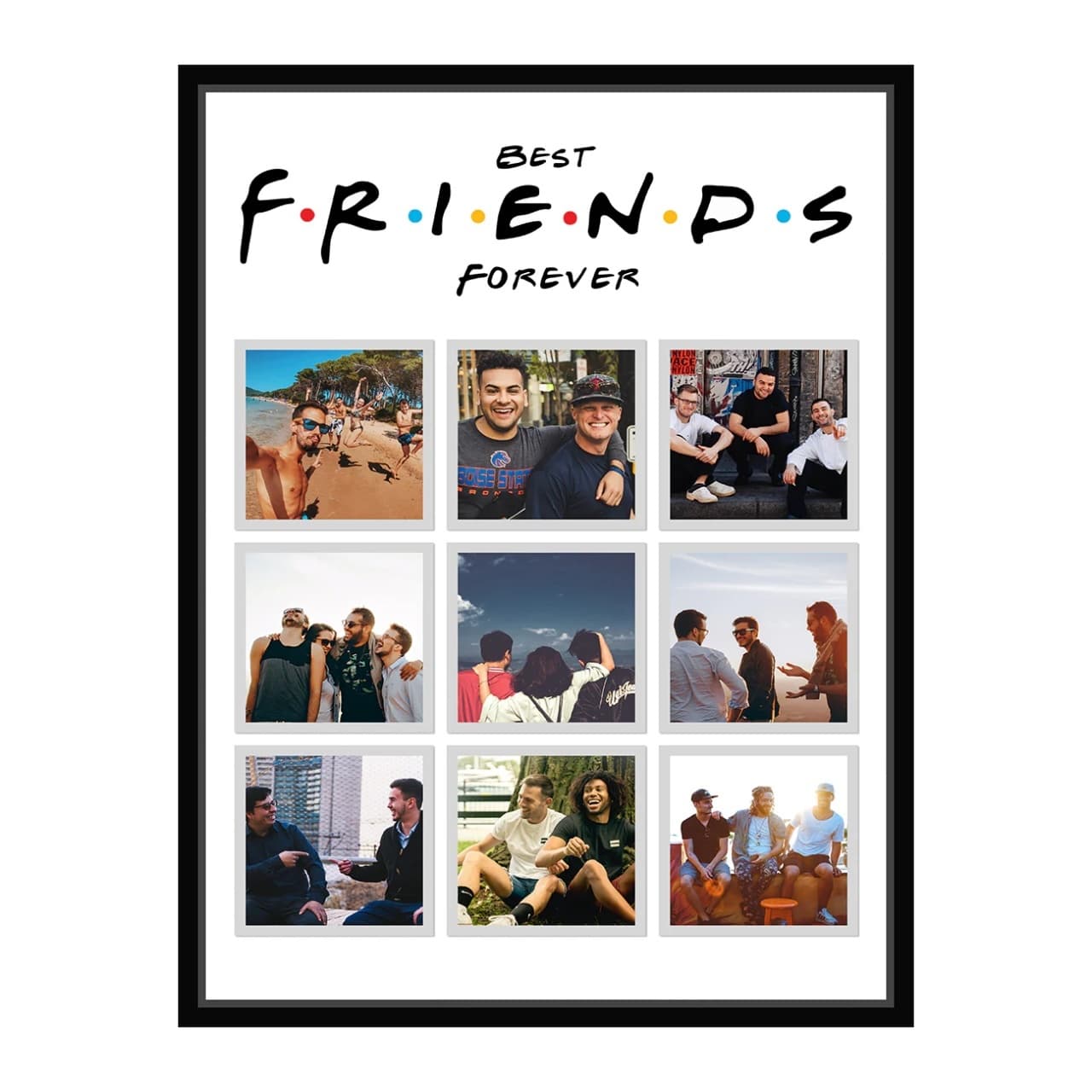 Tablou Personalizat Canvas „Best Friends” cu Poză și Mesaj – Cadou Special pentru Prieteni