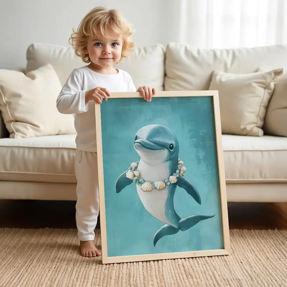 Tablou personalizat cu elefant pentru camera copilului – culori pastel