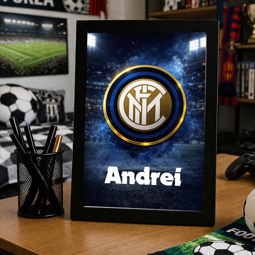Tablou personalizat Inter Milano cu nume – cadou pentru fanii Inter